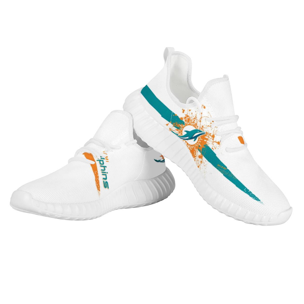 Women's Miami Dolphins Mesh Knit Sneakers/Shoes 013